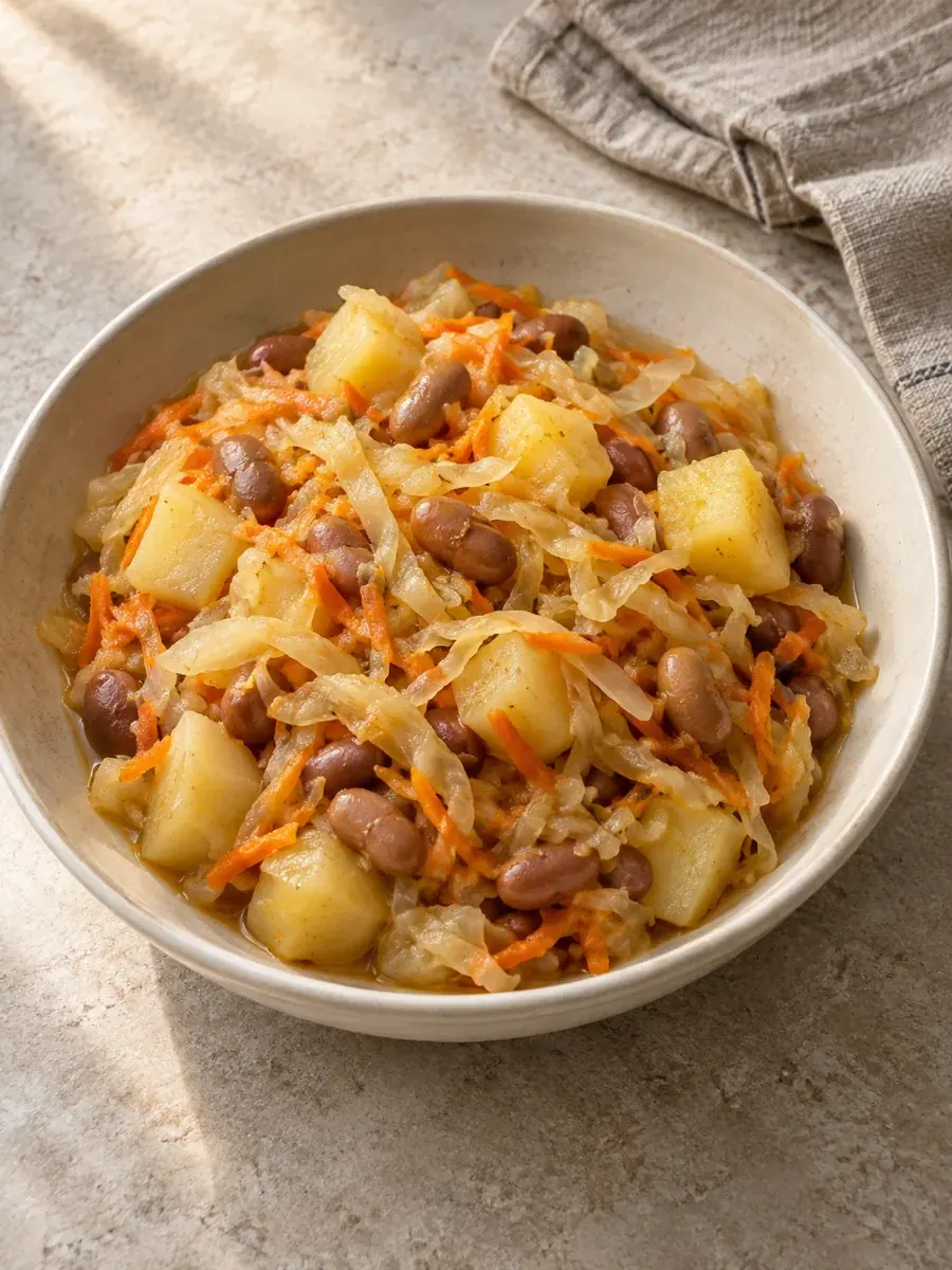 Фасоль с картофелем и капустой — иллюстрация блюда